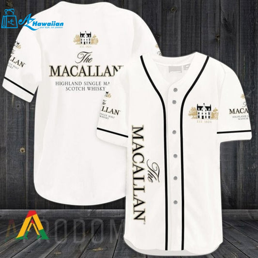 White The Macallan Whiskey Baseball Jersey