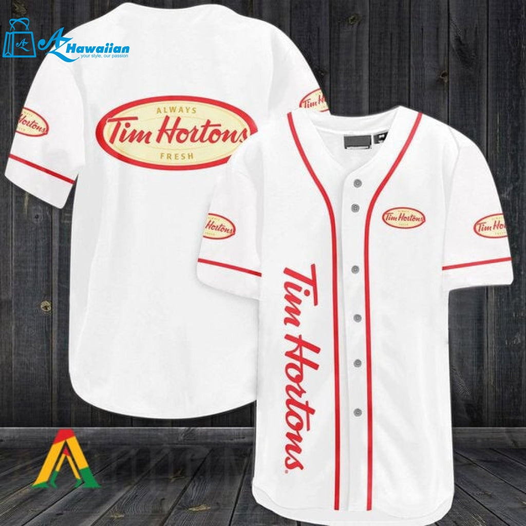 White Tim Hortons Baseball Jersey