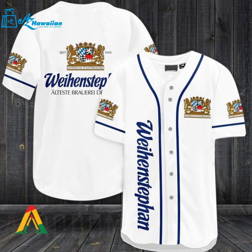 White Weihenstephaner Beer Baseball Jersey