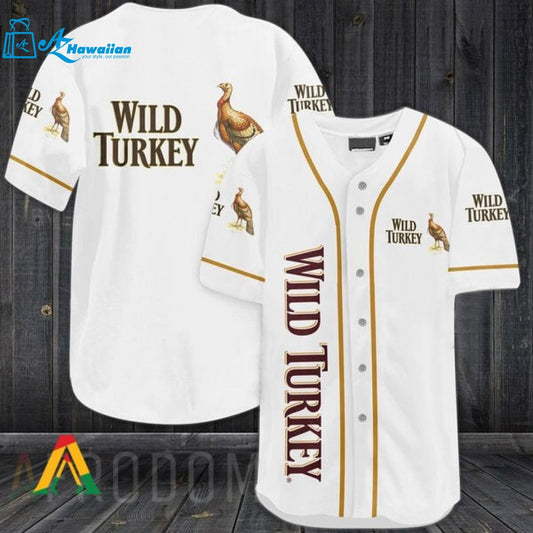 White Wild Turkey Baseball Jersey