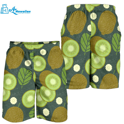 Whole Sliced Kiwi Leave And Flower Men Shorts