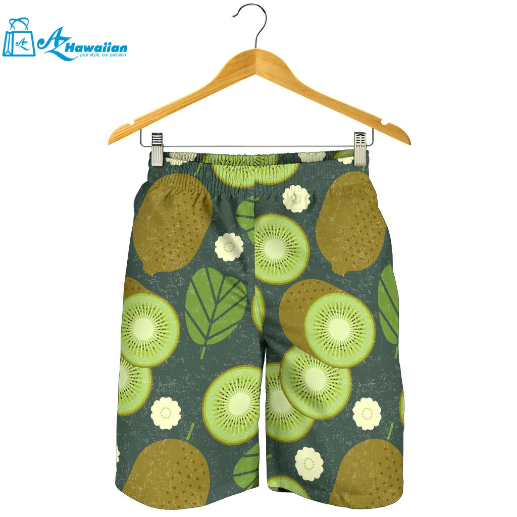 Whole Sliced Kiwi Leave And Flower Men Shorts