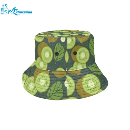 Whole sliced kiwi leave and flower Unisex Bucket Hat