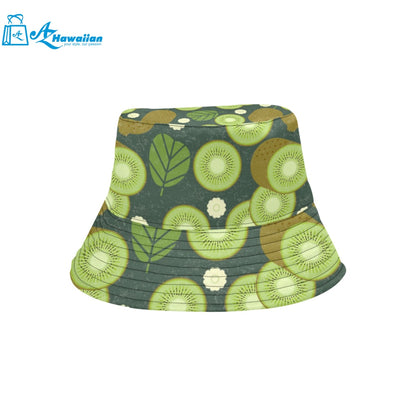 Whole sliced kiwi leave and flower Unisex Bucket Hat