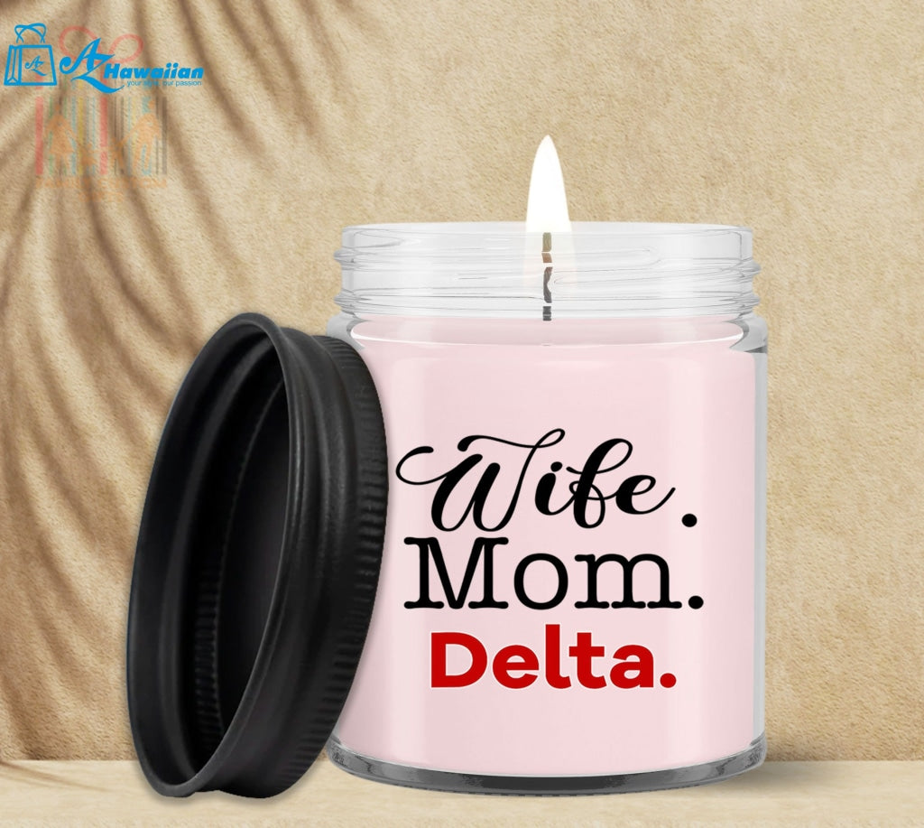 Wife Mom Delta 1913 Sorority Custom Wax Candle Gifts for Mothers Day