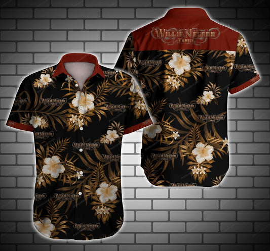 Willie Nelson Hawaiian Graphic Print Short Sleeve 