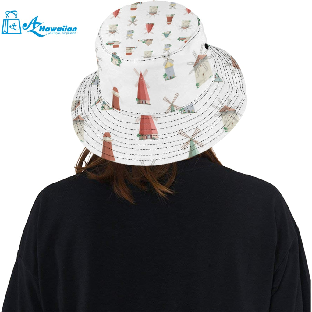 windmill design pattern Unisex Bucket Hat