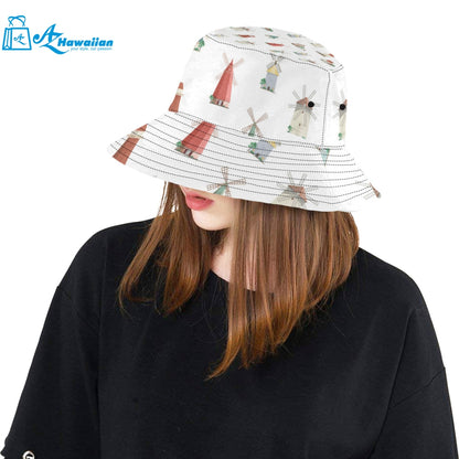 windmill design pattern Unisex Bucket Hat