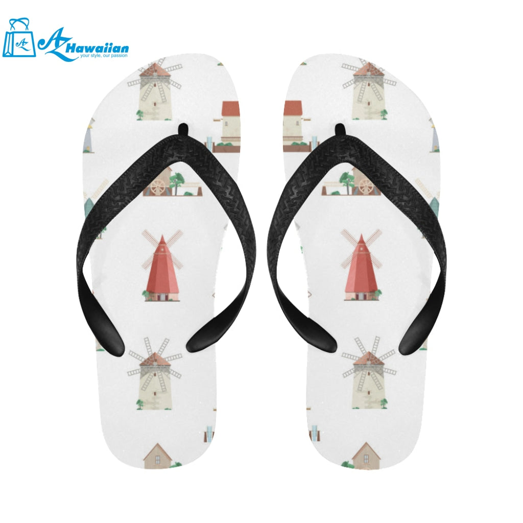 windmill design pattern Unisex Flip Flops