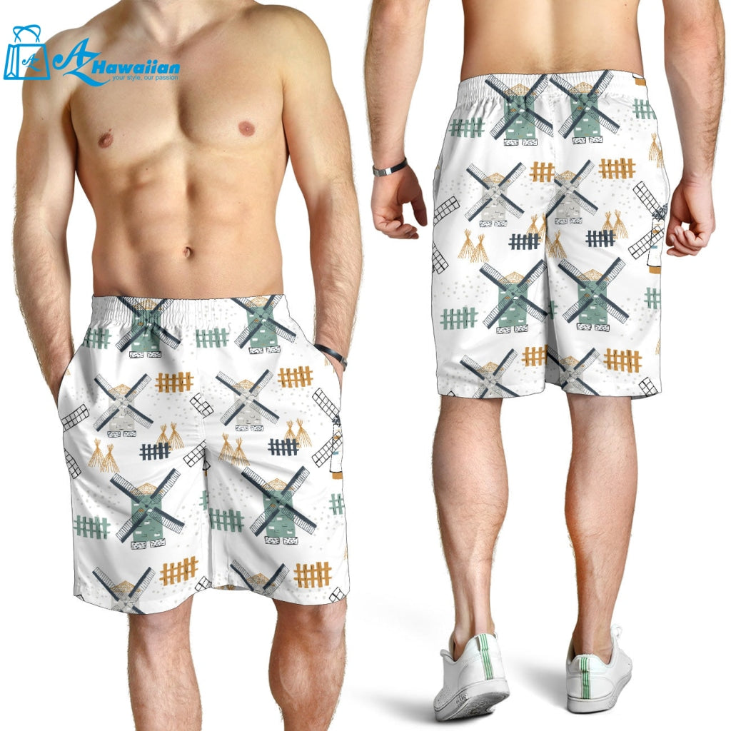 Windmill Pattern Men Shorts