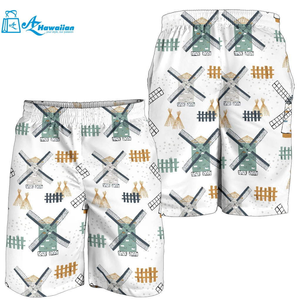 Windmill Pattern Men Shorts