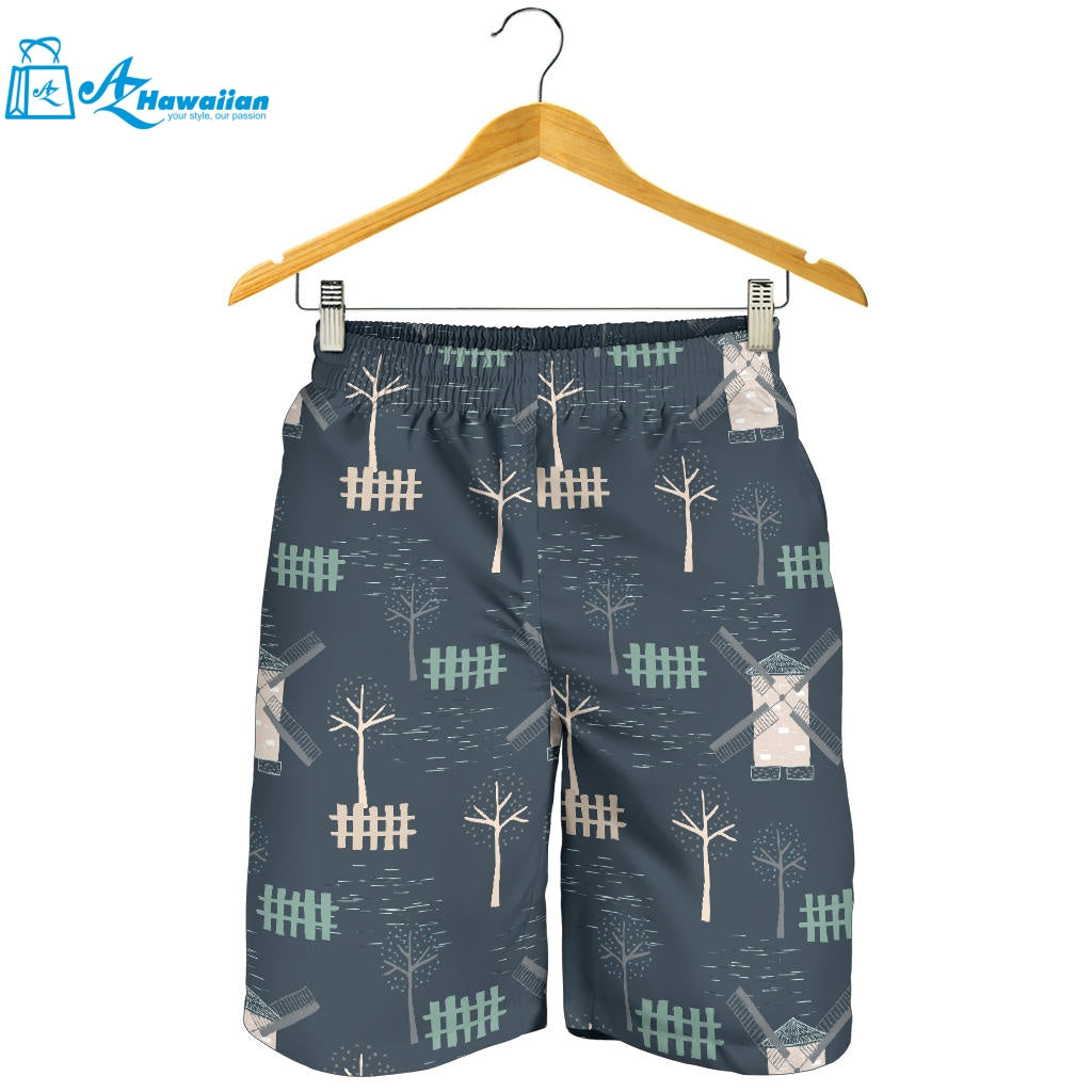 Windmill Tree Pattern Men Shorts