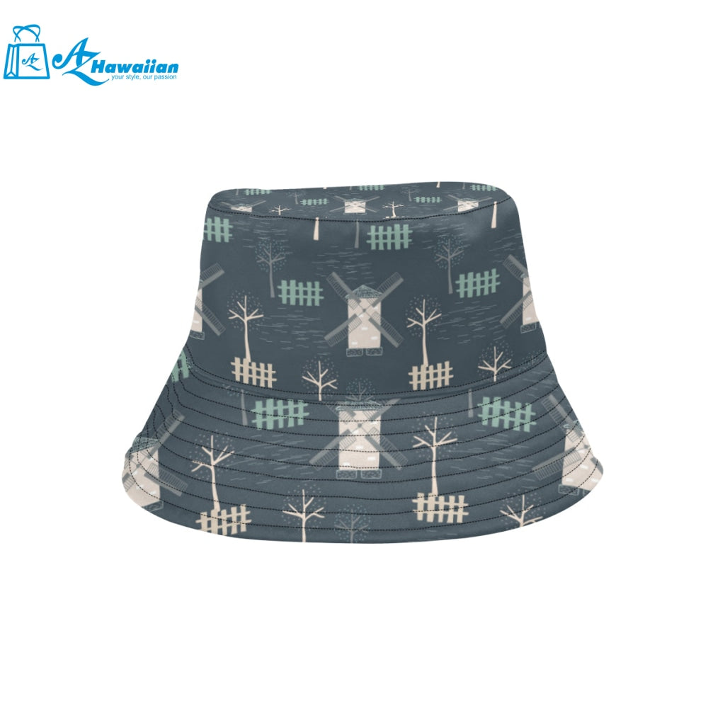 windmill tree pattern Unisex Bucket Hat