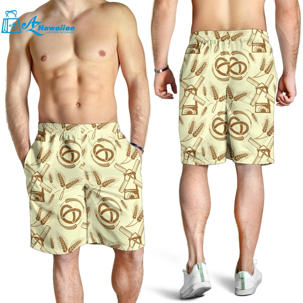 Windmill Wheat Pattern Men Shorts