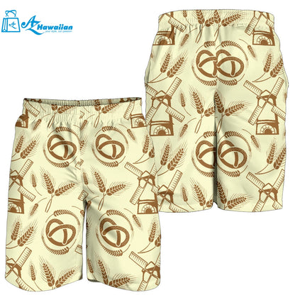 Windmill Wheat Pattern Men Shorts