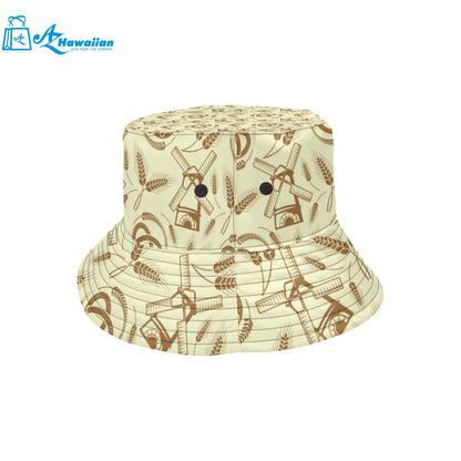 Windmill Wheat pattern Unisex Bucket Hat