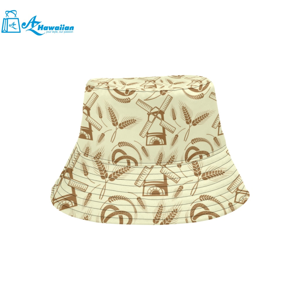 Windmill Wheat pattern Unisex Bucket Hat