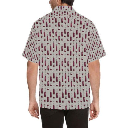 Wine Bottle Pattern Print Hawaiian Shirt