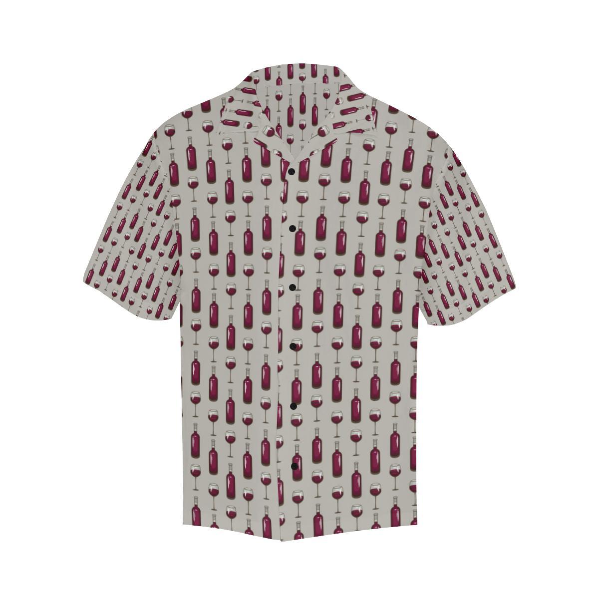 Wine Bottle Pattern Print Hawaiian Shirt