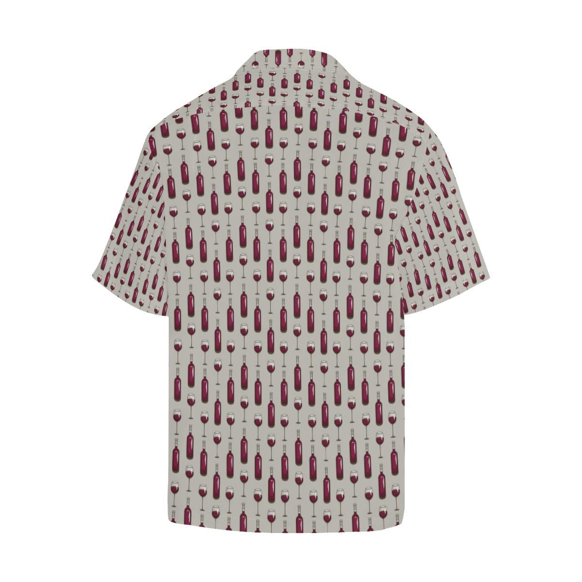 Wine Bottle Pattern Print Hawaiian Shirt