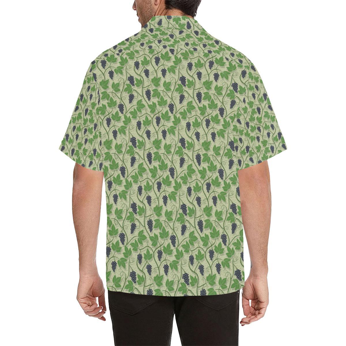 Wine Grape Thmed Print Hawaiian Shirt