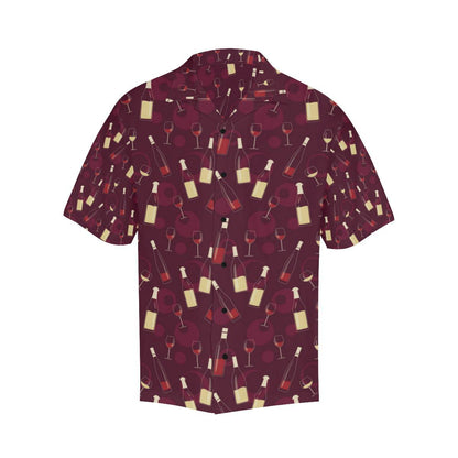 Wine Themed Pattern Print Hawaiian Shirt