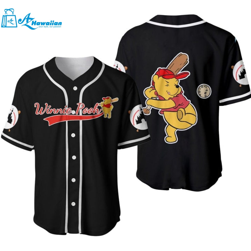 Winnie Pooh Disney Cartoon Graphics All Over Print Unisex Baseball Jersey 