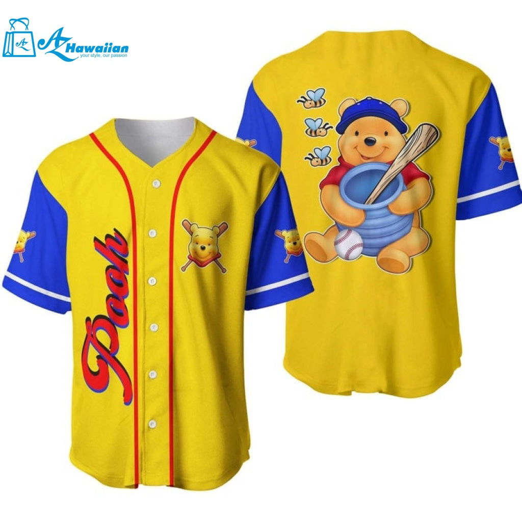 Winnie The Pooh All Over Print Baseball Jersey 