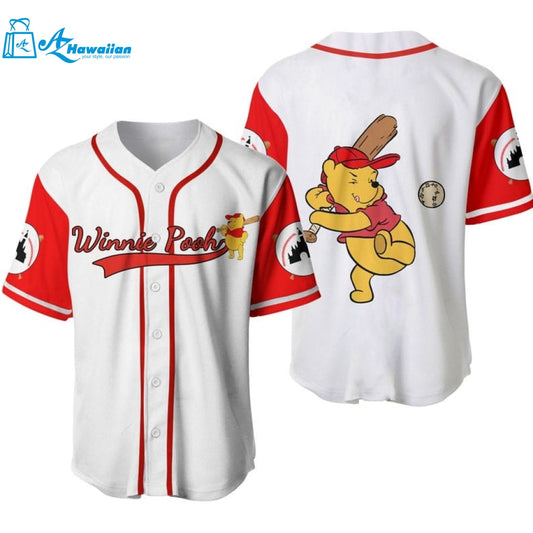 Winnie the Pooh Disney Cartoon Graphics All Over Print Unisex Baseball Jersey 