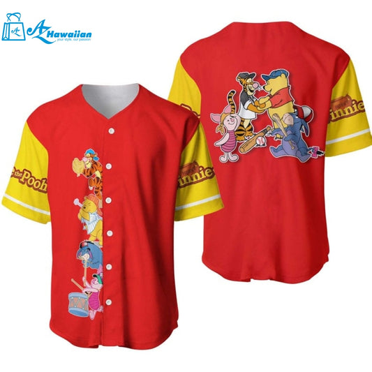 Winnie The Pooh Team All Over Print Baseball Jersey 