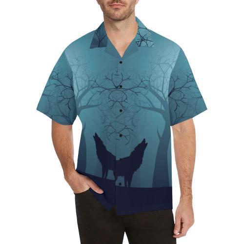 Wolf Night Hawaiian Shirt