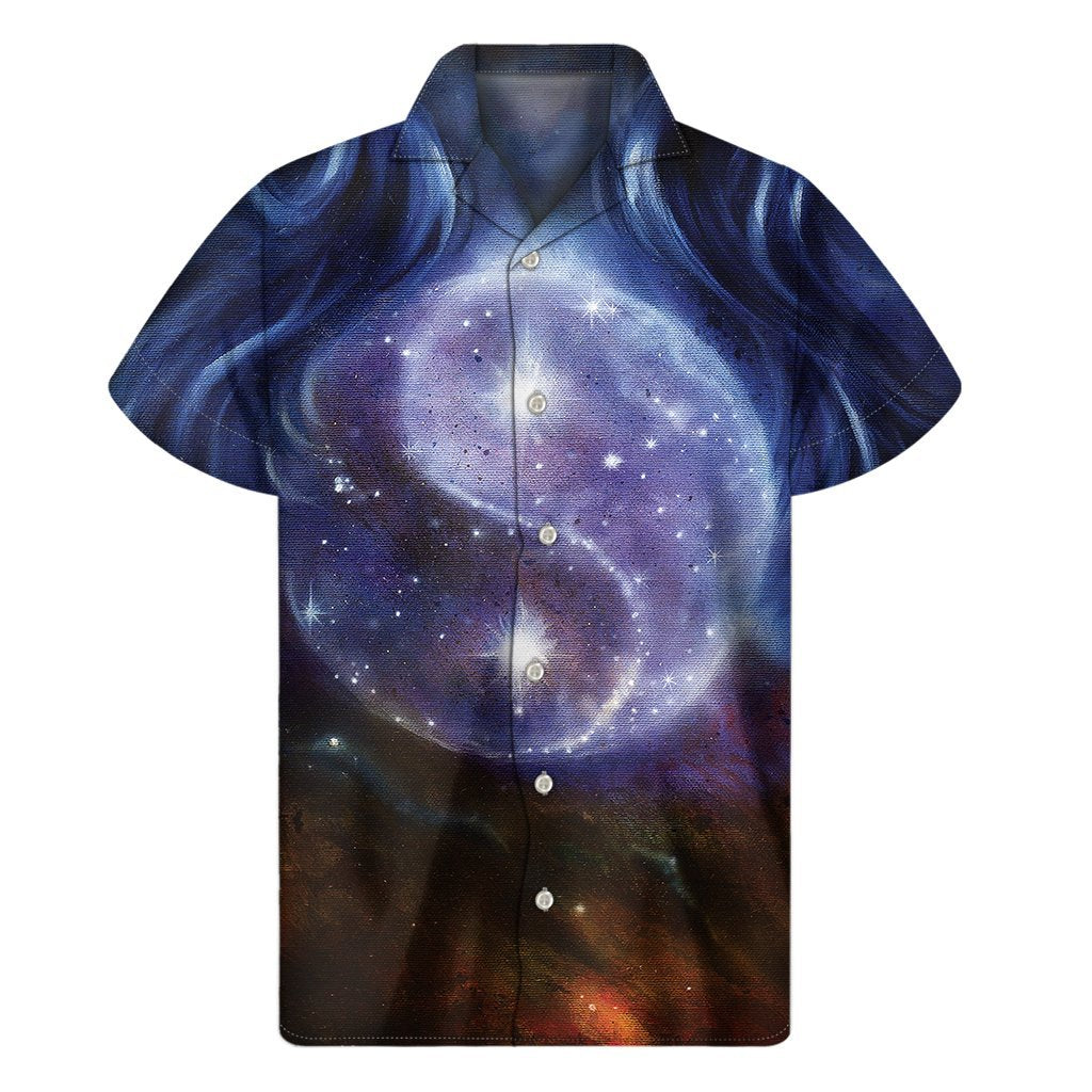 Woman Space Yin Yang Painting Print Mens Short Sleeve Shirt Hawaiian