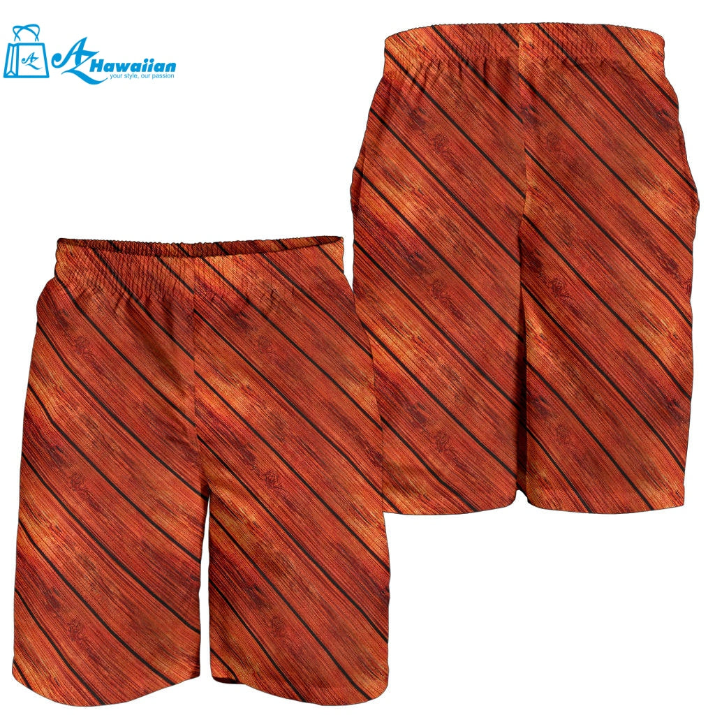 Wood Printed Pattern Print Design 03 Men Shorts