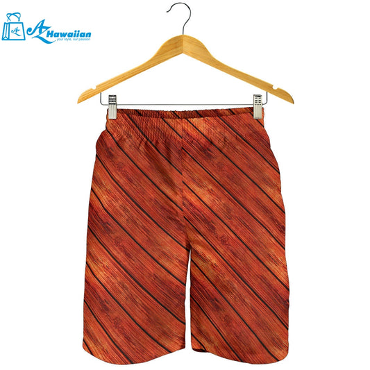 Wood Printed Pattern Print Design 03 Men Shorts