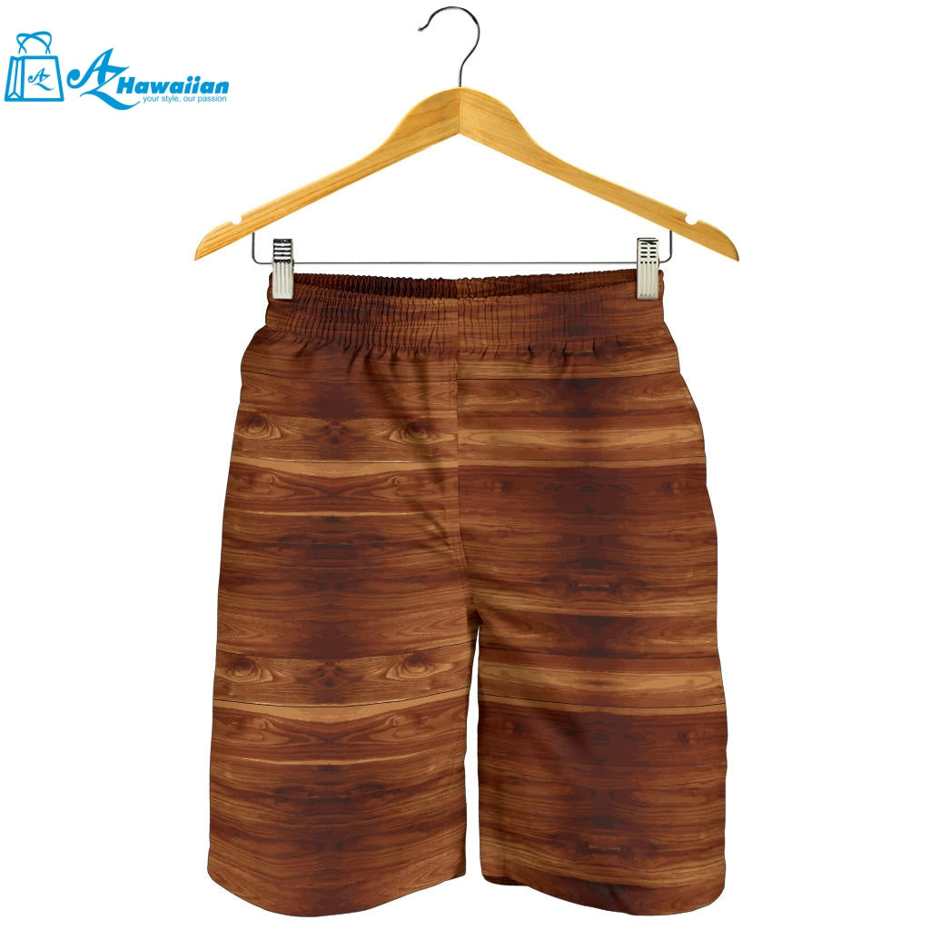 Wood Printed Pattern Print Design 04 Men Shorts