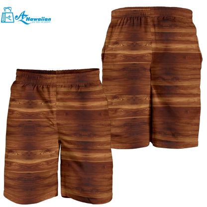 Wood Printed Pattern Print Design 04 Men Shorts