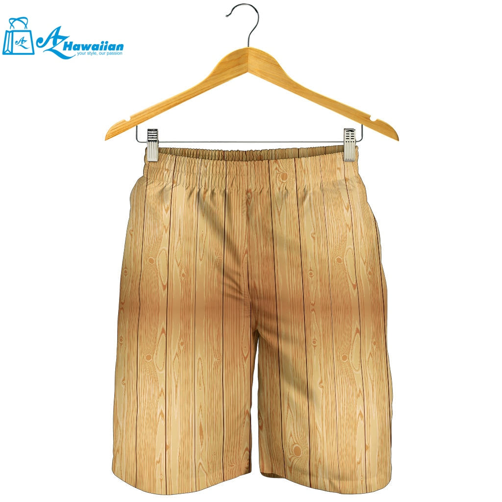 Wood Printed Pattern Print Design 05 Men Shorts