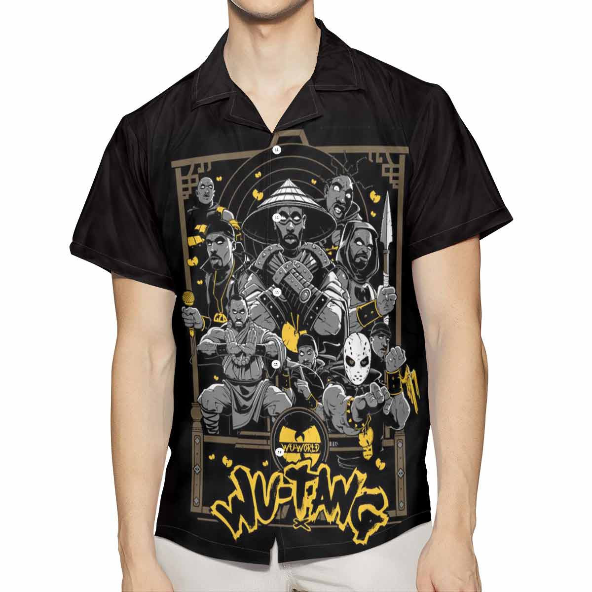 Wu tang Clan Band Hip Hop Fan Gift,Wu tang Clan Band Hip Hop Hawaiian Graphic Print Short Sleeve 