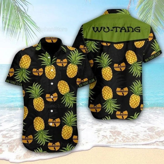 Wu Tang Clan Hip Hop Summer Gift For Fan Hawaiian Graphic Print Short Sleeve 