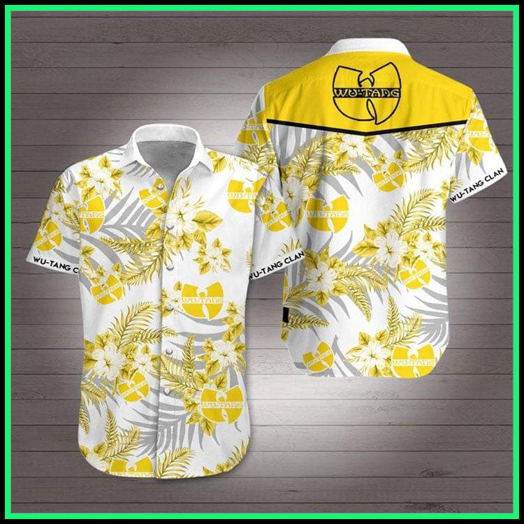 Wu-Tang Clan Music Band Hawaiian Graphic Print Short Sleeve Hawaiian Shirt