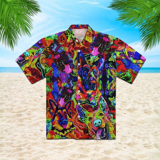 OragonTee Amazing German Shepherd Dog Hawaiian Shirt | For Men & Women | Adult | HW3498