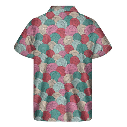 Yarn Balls Pattern Print Mens Short Sleeve Shirt Hawaiian