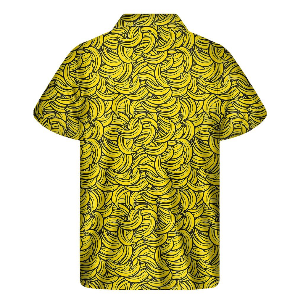 Yellow Banana Pattern Print Mens Short Sleeve Shirt Hawaiian