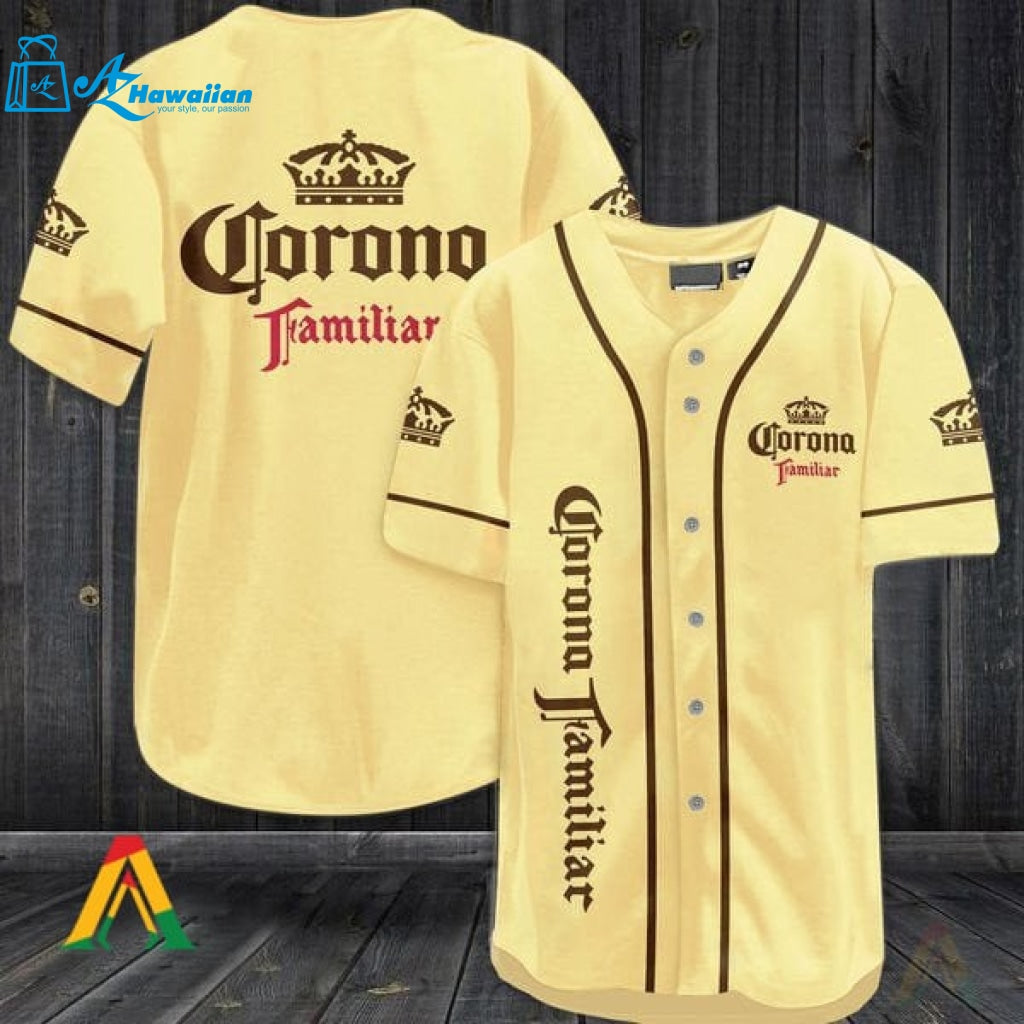 Yellow Corona Familiar Beer Baseball Jersey