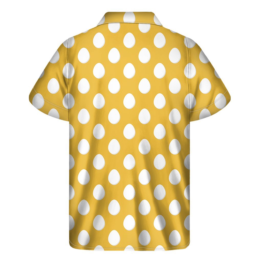 Yellow Eggs Pattern Print Mens Short Sleeve Shirt Hawaiian