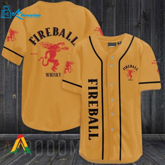 Yellow Fireball Whiskey Baseball Jersey