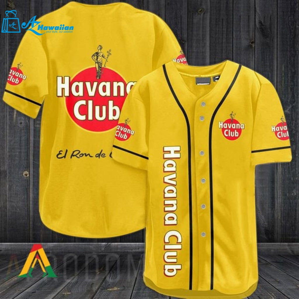 Yellow Havana Club Rum Baseball Jersey