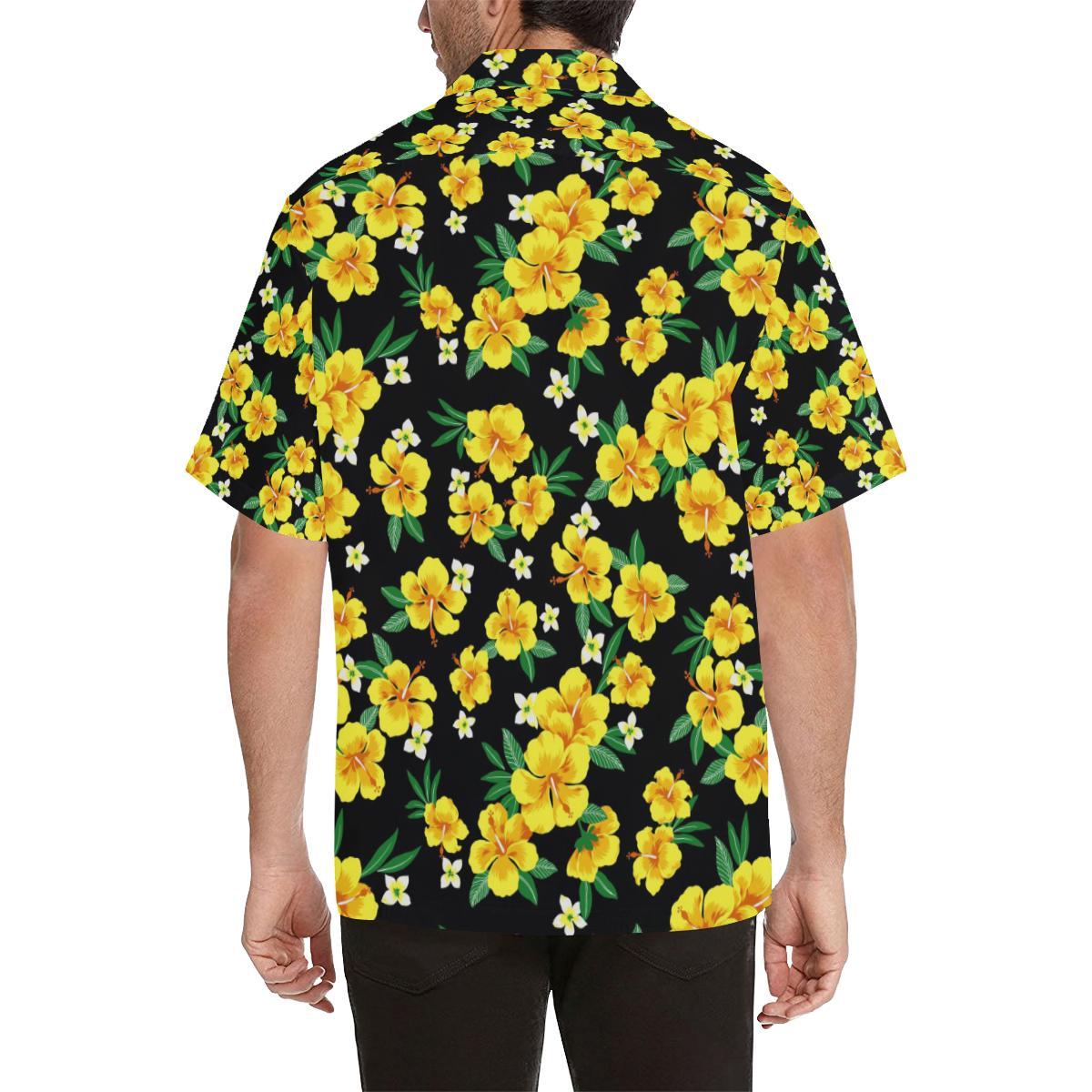 Yellow Hibiscus Pattern Print Design Hb Hawaiian Shirt