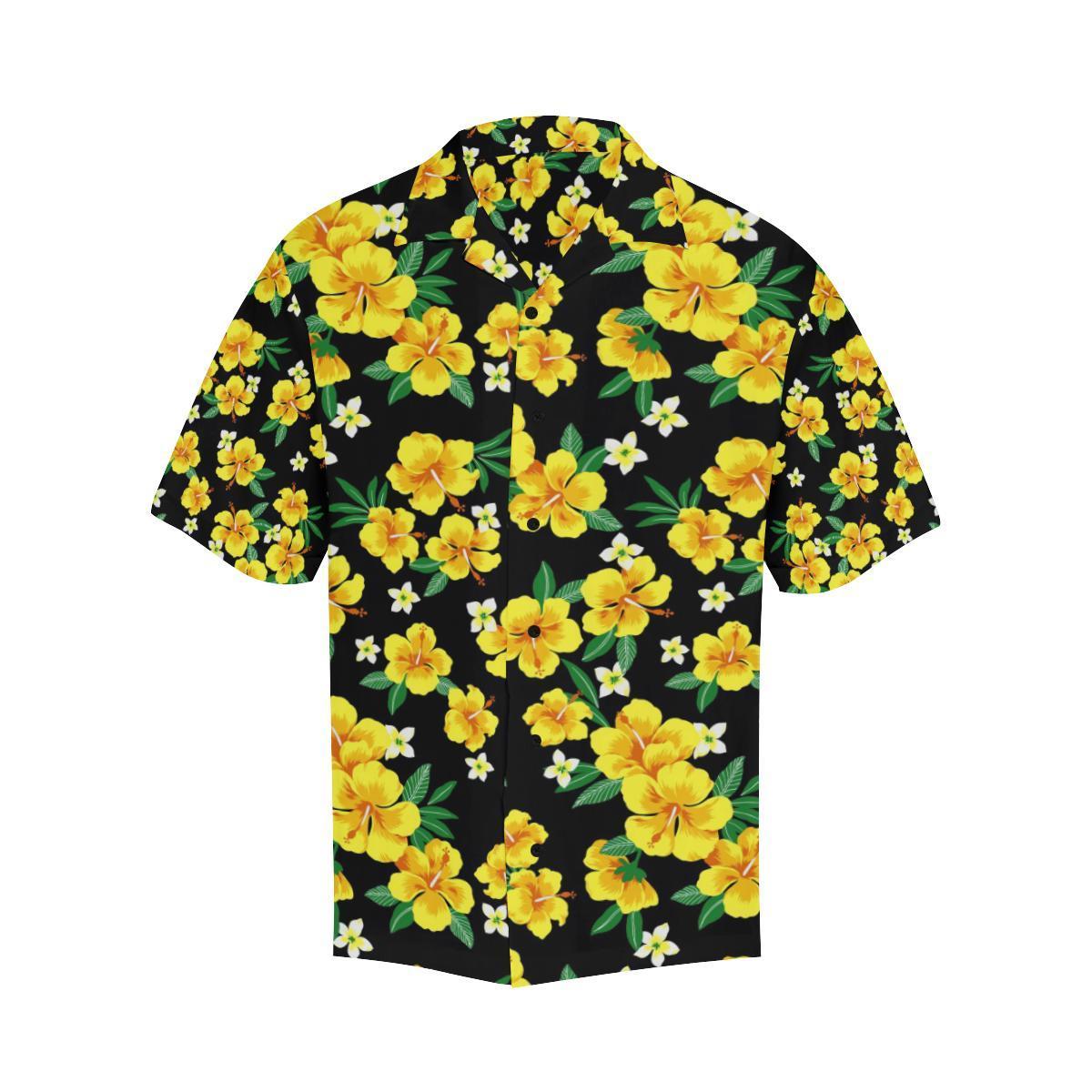 Yellow Hibiscus Pattern Print Design Hb Hawaiian Shirt