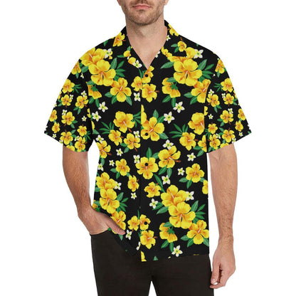 Yellow Hibiscus Pattern Print Design Hb Hawaiian Shirt